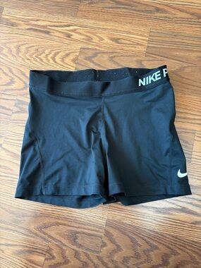 Nike Black Women's Compression Bike Shorts with White Swoosh